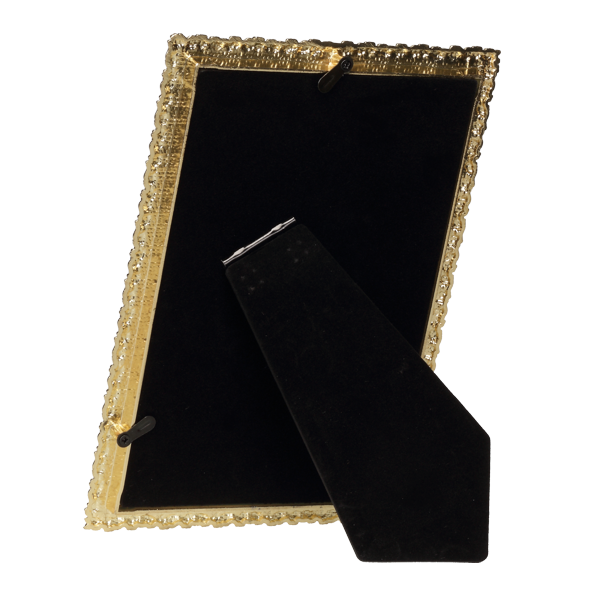 Złota ramka odlewana 10x15 DROBNE KWIATKI