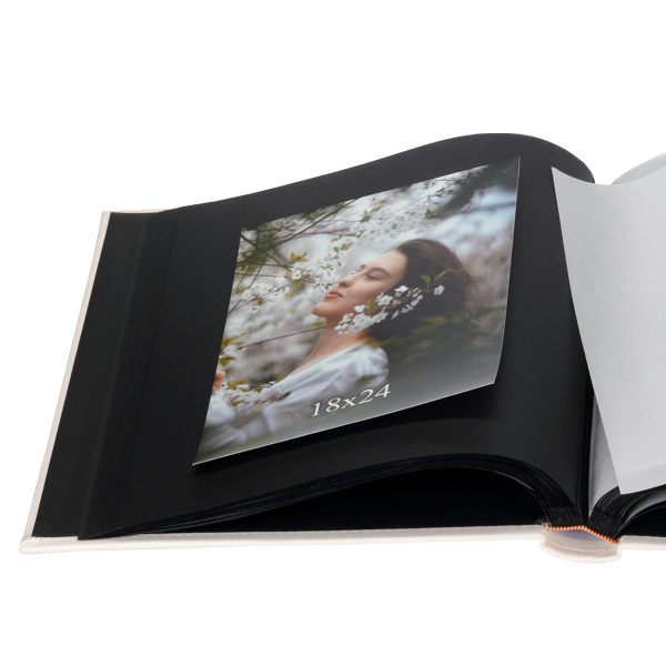 Album tradycyjny z pergaminem WHITE | 60 stron | czarne strony