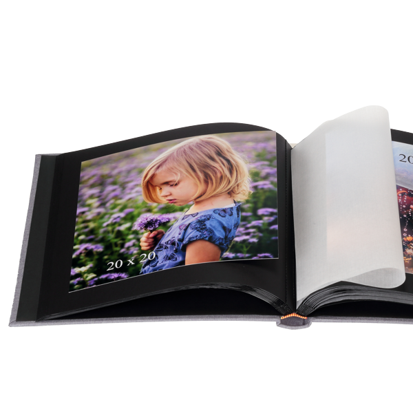 Album tradycyjny z pergaminem LEN | czarne strony | 40 stron