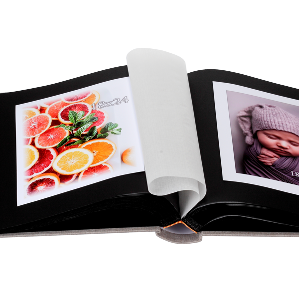 Tradycyjny album z pergaminem LEN | czarne strony | 60 stron