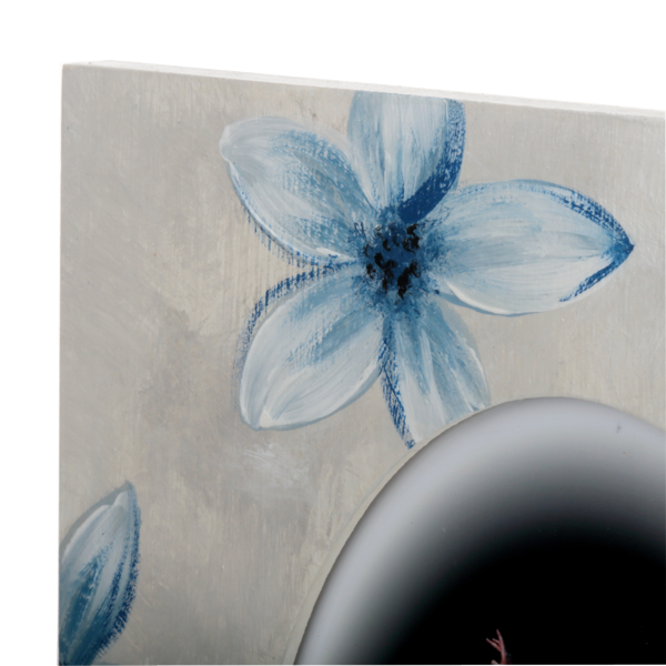 Ramka ręcznie zdobiona 13x18 cm z niebieskimi kwiatami - PhotoDECOR