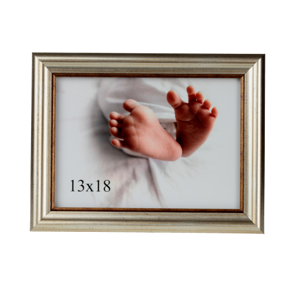 Srebrna ramka drewniana ALA na zdjęcie 13x18 cm - PhotoDECOR
