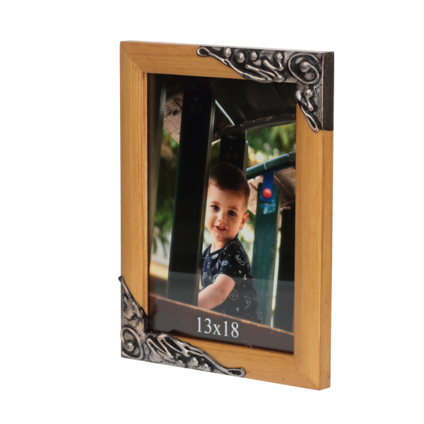 Ramka drewniana ręcznie zdobiona 13x18 cm - sosna - PhotoDECOR
