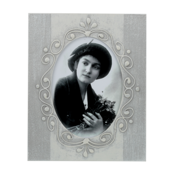 Szara ramka ręcznie zdobiona 13x18 cm - PhotoDECOR