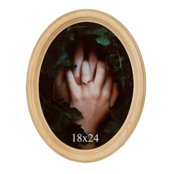 Owalna ramka drewniana 18x24 cm - PhotoDECOR