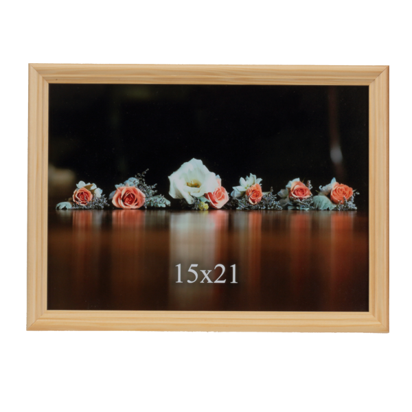 Brązowa ramka drewniana na zdjęcie 15x21 cm - PhotoDECOR