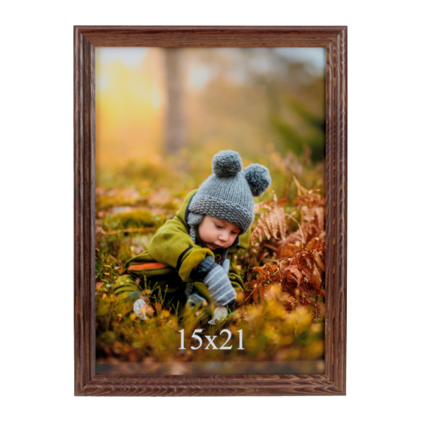 Brązowa ramka drewniana na zdjęcie 15x21 cm - PhotoDECOR