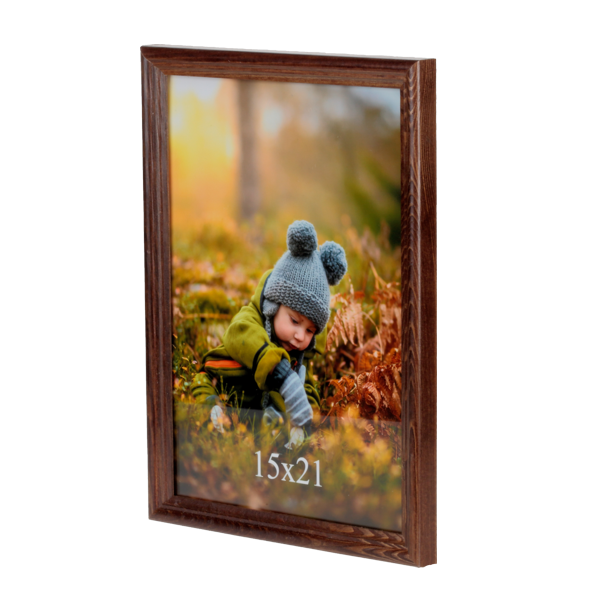 Brązowa ramka drewniana na zdjęcie 15x21 cm - PhotoDECOR