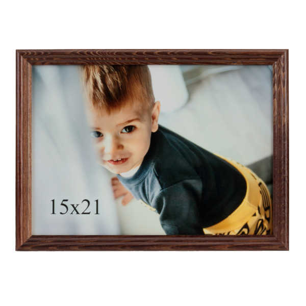 Brązowa ramka drewniana na zdjęcie 15x21 cm - PhotoDECOR