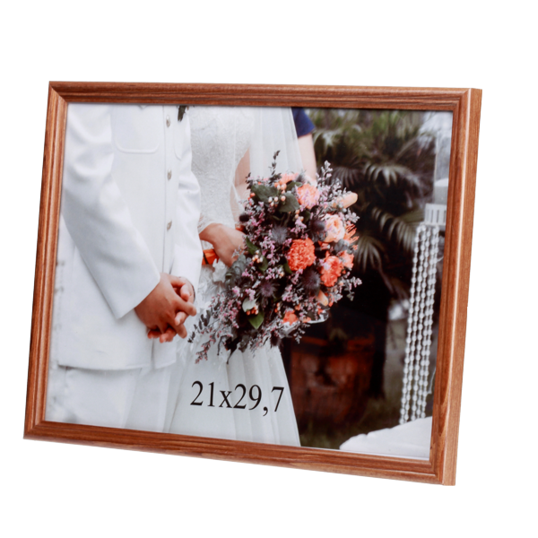 Brązowa ramka drewniana na zdjęcie 21x30 cm - PhotoDECOR