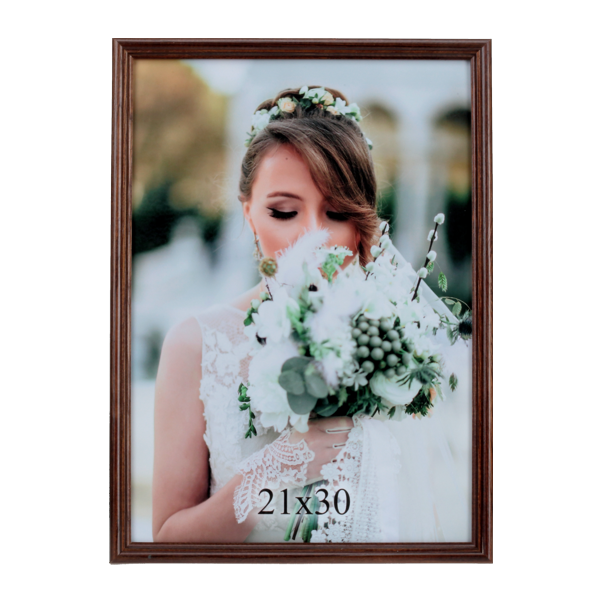 Brązowa ramka drewniana na zdjęcie 21x30 cm - PhotoDECOR
