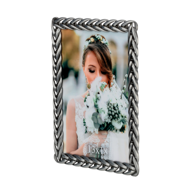 Metalowa ramka odlewana 13x18 cm o symetrycznym wzorze WARKOCZ