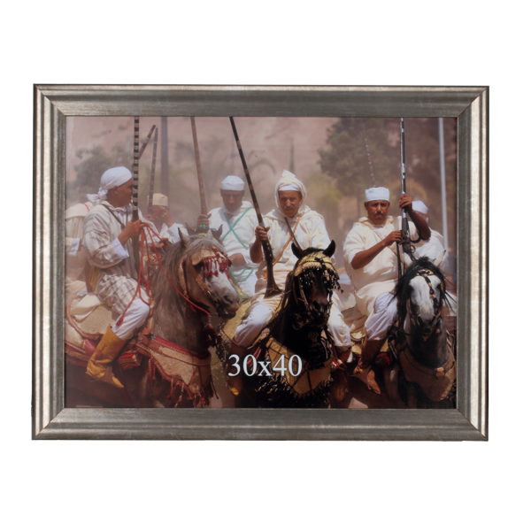 Srebrna rama drewniana 30x40