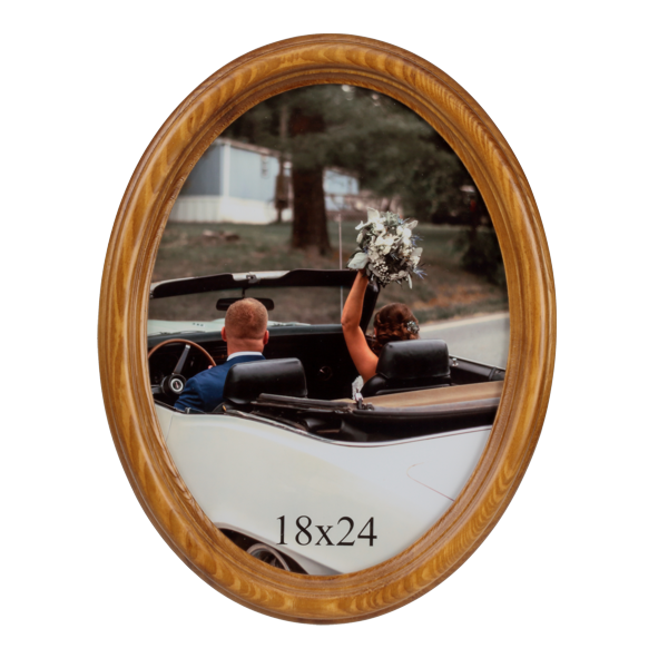 Owalna ramka drewniana 18x24 cm - PhotoDECOR