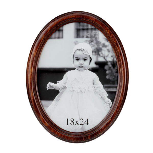 Owalna ramka drewniana 18x24 cm - PhotoDECOR