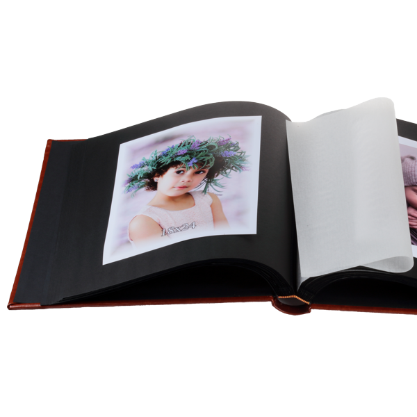 Tradycyjny album z pergaminem JOURNAL | czarne strony | 60 stron