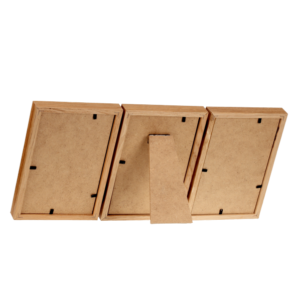 Ramka na trzy zdjęcia 10x15 cm z litego drewna dębowego MEG