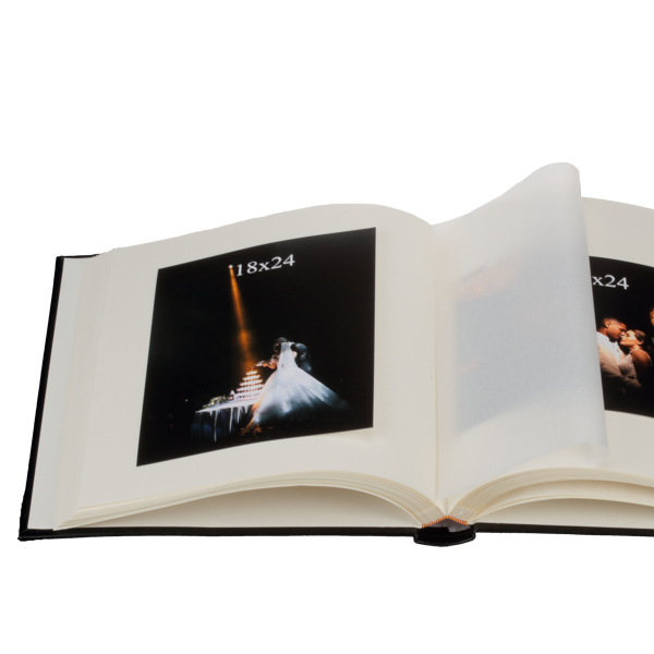 Czarny album tradycyjny z okienkiem, z obszyciem | 60 stron