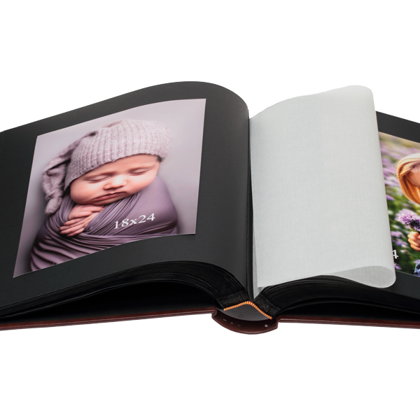 Tradycyjny album z pergaminem DELUX | czarne strony | 100 stron