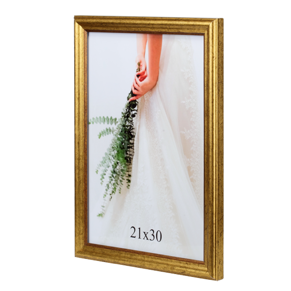 Złota ramka drewniana ALA 21×30 cm