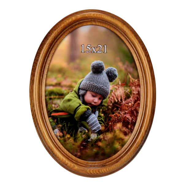 Owalna ramka drewniana 15x21 cm