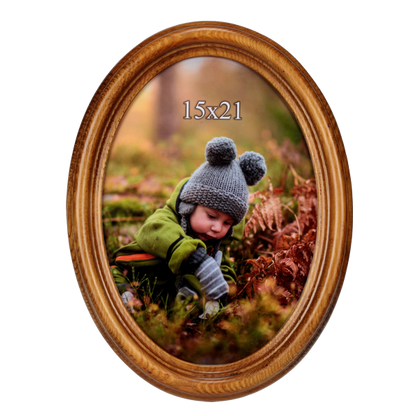 Owalna ramka drewniana 15x21 cm