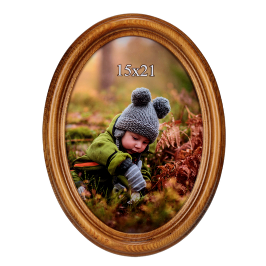 Owalna ramka drewniana 15x21 cm