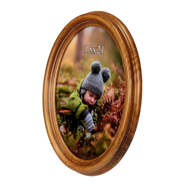 Owalna ramka drewniana 15x21 cm