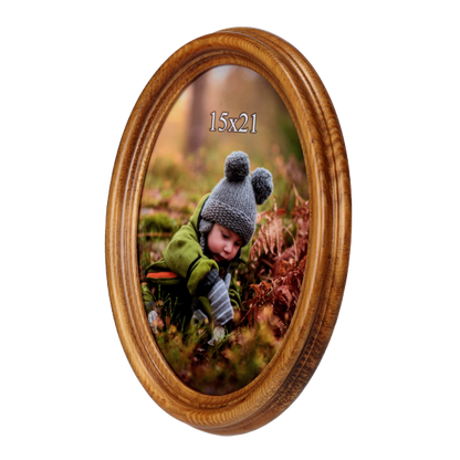 Owalna ramka drewniana 15x21 cm