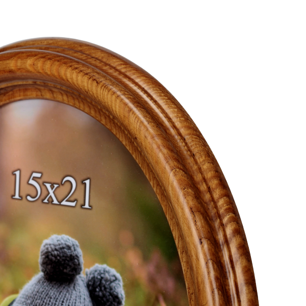 Owalna ramka drewniana 15x21 cm