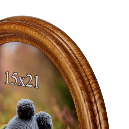 Owalna ramka drewniana 15x21 cm