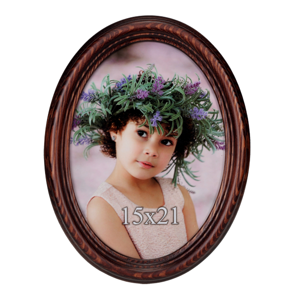 Owalna ramka drewniana 15x21 cm