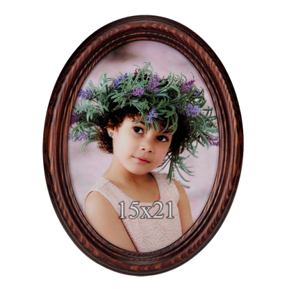 Owalna ramka drewniana 15x21 cm