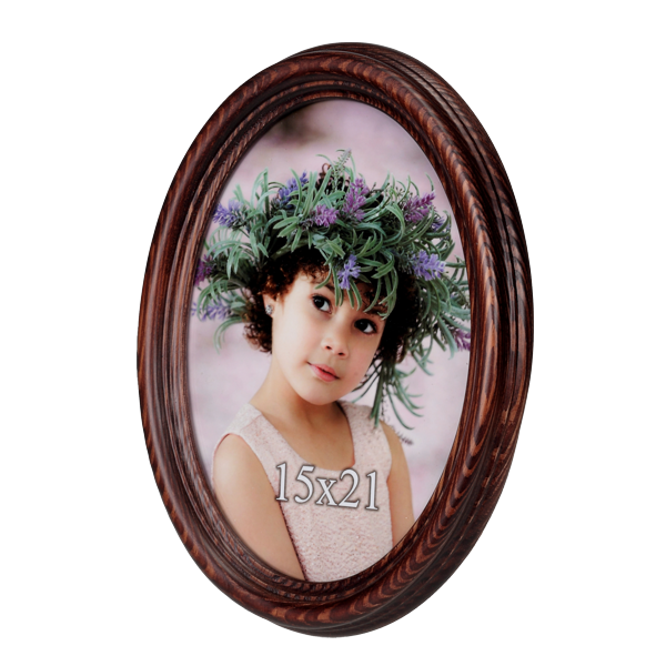 Owalna ramka drewniana 15x21 cm