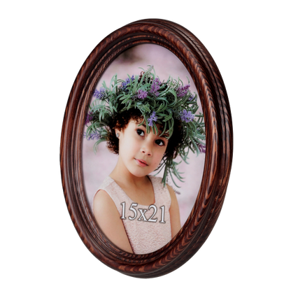 Owalna ramka drewniana 15x21 cm