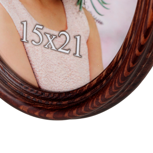 Owalna ramka drewniana 15x21 cm