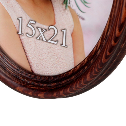 Owalna ramka drewniana 15x21 cm