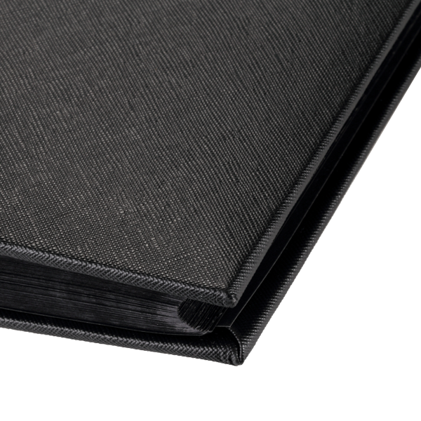 Album tradycyjny z pergaminem SREBRNY LIŚĆ | czarne strony | 100 stron