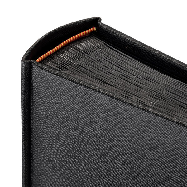 Album tradycyjny z pergaminem SREBRNY LIŚĆ | czarne strony | 100 stron