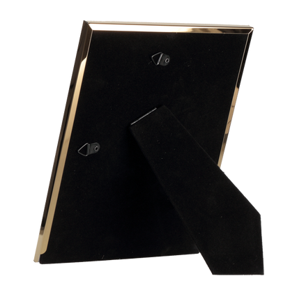 Ramka metalowa czarna ze złotym paskiem
