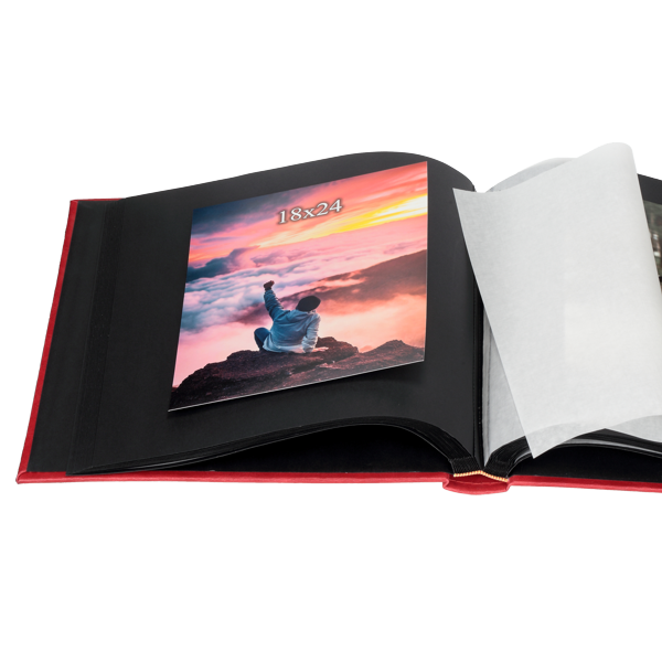 Tradycyjny album z pergaminem ROYAL | czarne strony | 60 stron