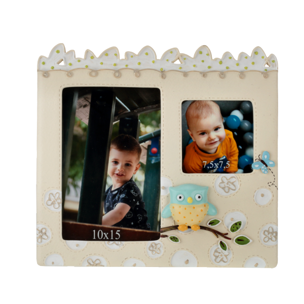 Dziecięca ramka ozdobna na 2 zdjęcia: 10x15 cm i 8x8 cm - PhotoDECOR