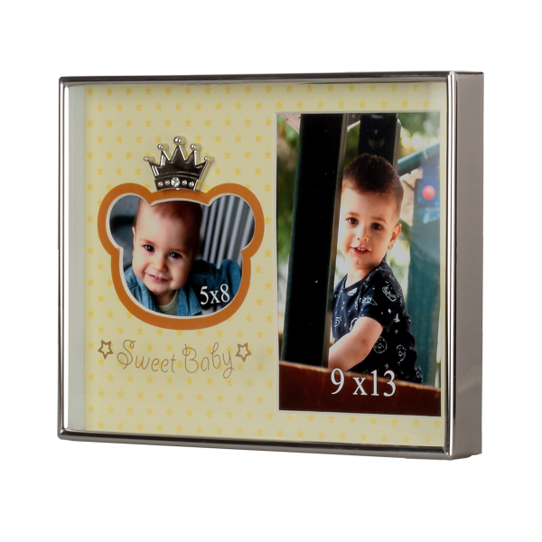 Dziecięca ramka metalowa na zdjęcia 9x13 cm i 6x5 cm - PhotoDECOR