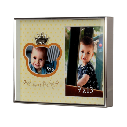 Dziecięca ramka metalowa na zdjęcia 9x13 cm i 6x5 cm - PhotoDECOR