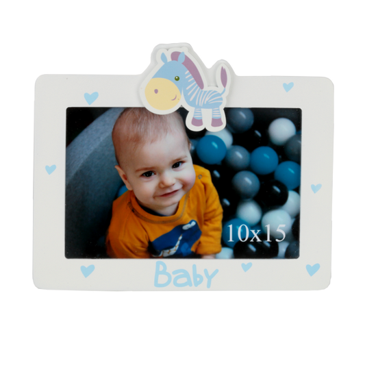 Drewniana ramka dziecięca 10x15 cm z zebrą