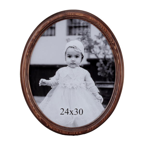 Owalna ramka drewniana 24x30 cm - PhotoDECOR