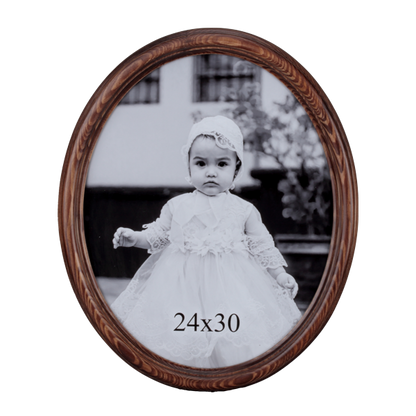 Owalna ramka drewniana 24x30 cm - PhotoDECOR