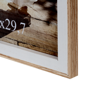 Dwukolorowa, prosta ramka drewniana na zdjęcie 21x29.7 cm (A4)